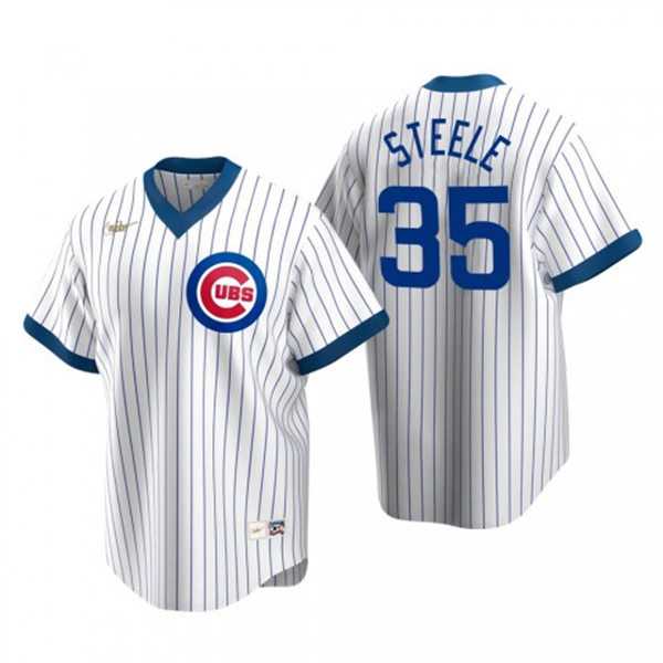 Mens Chicago Cubs #35 Justin Steele Nike White Pullover Cooperstown Jersey Dzhi->chicago cubs->MLB Jersey